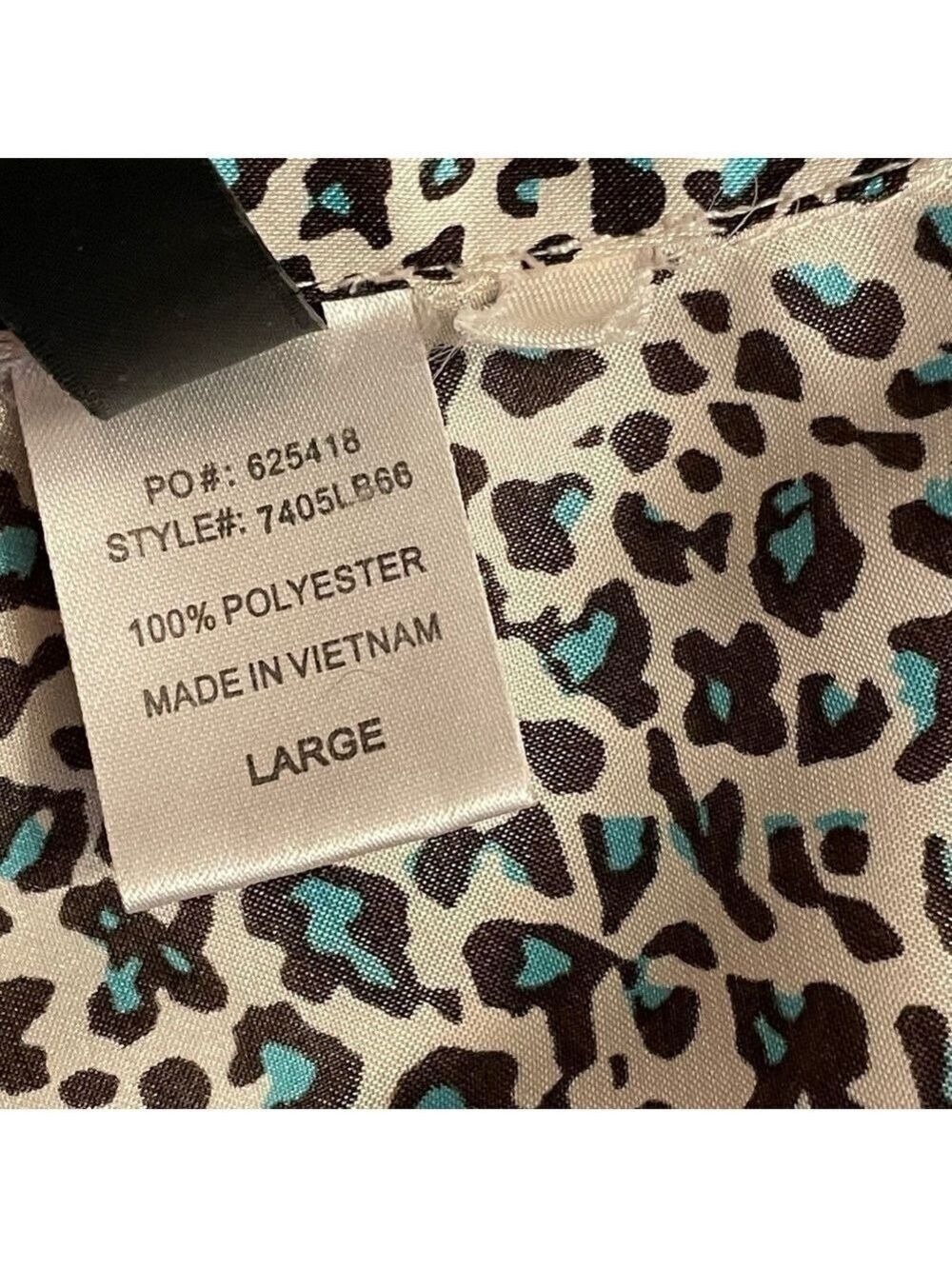 Heart Soul Y2K Leopard Print Puff Sleeve Satin Tie Blouse Size Large - Picture 8 of 14